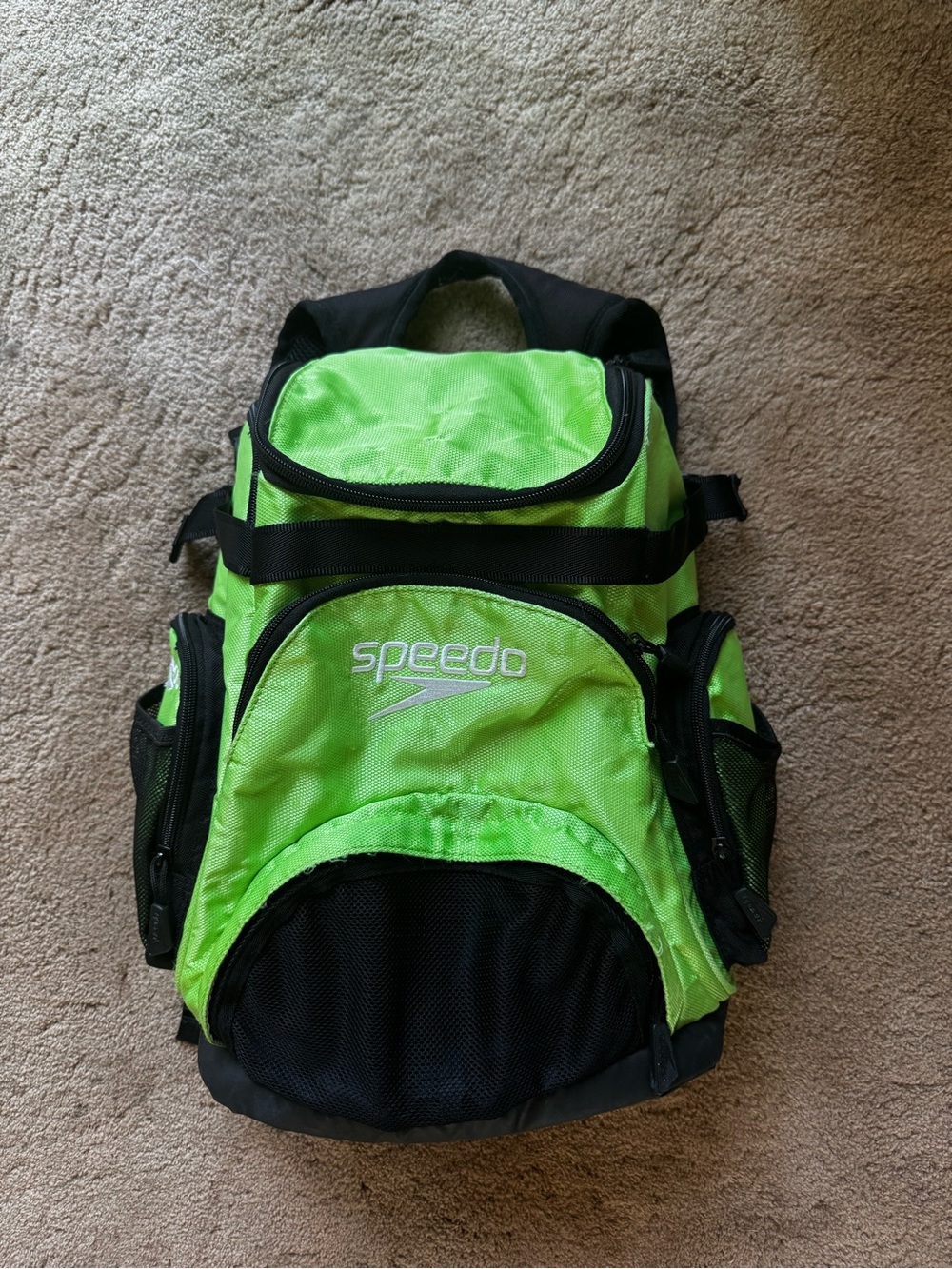 Speedo Neon Lime & Black Performance Backpack
